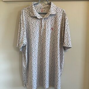 Rhoback White and Blue Patterned Polo Shirt